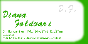 diana foldvari business card